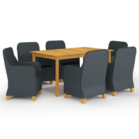 Juego de comedor para jardín de 7 piezas gris oscuro de vidaXL, Conjuntos de jardín - Ref: Foro24-3067851, Precio: 825,03 €, ...