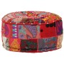 Puf redondo de pachtwork algodón hecho a mano 40x20 cm rojo de , Otomanas - Ref: Foro24-246571, Precio: 46,34 €, Descuento: %