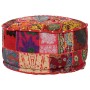 Puf redondo de pachtwork algodón hecho a mano 40x20 cm rojo de , Otomanas - Ref: Foro24-246571, Precio: 46,34 €, Descuento: %