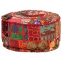 Puf redondo de pachtwork algodón hecho a mano 40x20 cm rojo de , Otomanas - Ref: Foro24-246571, Precio: 46,34 €, Descuento: %