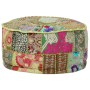 Puf redondo de pachtwork algodón hecho a mano 40x20 cm verde de , Otomanas - Ref: Foro24-246573, Precio: 57,86 €, Descuento: %