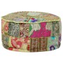 Puf redondo de pachtwork algodón hecho a mano 40x20 cm verde de , Otomanas - Ref: Foro24-246573, Precio: 57,86 €, Descuento: %