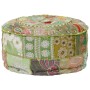 Puf redondo de pachtwork algodón hecho a mano 40x20 cm verde de , Otomanas - Ref: Foro24-246573, Precio: 57,86 €, Descuento: %