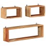 Juego de estantes cubo de pared 3 pzas madera maciza de acacia de , Estantes y estanterías - Ref: Foro24-328262, Precio: 77,8...
