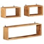 Juego de estantes cubo de pared 3 pzas madera maciza de acacia de , Estantes y estanterías - Ref: Foro24-328262, Precio: 77,8...