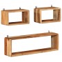 Juego de estantes cubo de pared 3 pzas madera maciza de acacia de , Estantes y estanterías - Ref: Foro24-328262, Precio: 77,8...