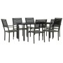 Juego de comedor para jardín 7 piezas acero y textilene negro de , Conjuntos de jardín - Ref: Foro24-3200731, Precio: 407,15 ...