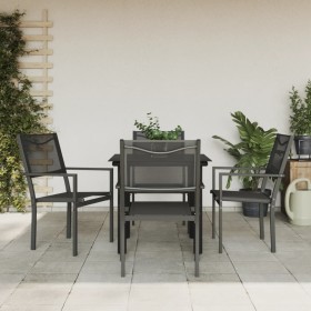 Juego de comedor para jardín 5 piezas acero y textilene negro de , Conjuntos de jardín - Ref: Foro24-3200727, Precio: 282,06 ...