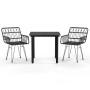 Juego de comedor de jardín 3 piezas ratán sintético negro de , Conjuntos de jardín - Ref: Foro24-3157866, Precio: 222,80 €, D...