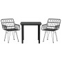 Juego de comedor de jardín 3 piezas ratán sintético negro de , Conjuntos de jardín - Ref: Foro24-3157866, Precio: 222,80 €, D...
