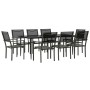 Juego de comedor para jardín 9 piezas acero y textilene negro de , Conjuntos de jardín - Ref: Foro24-3200725, Precio: 644,82 ...