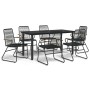 Juego de comedor para jardín 7 piezas ratán PVC negro de , Conjuntos de jardín - Ref: Foro24-3156573, Precio: 453,70 €, Descu...
