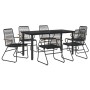 Juego de comedor para jardín 7 piezas ratán PVC negro de , Conjuntos de jardín - Ref: Foro24-3156573, Precio: 453,70 €, Descu...