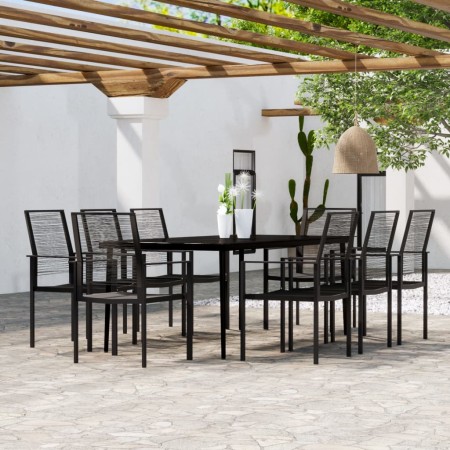 Juego de comedor de jardín 9 piezas negro de , Conjuntos de jardín - Ref: Foro24-3099208, Precio: 564,66 €, Descuento: %
