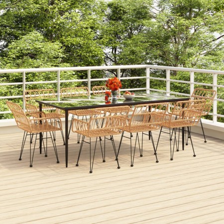 Juego de comedor de jardín 9 piezas ratán sintético de , Conjuntos de jardín - Ref: Foro24-3157851, Precio: 764,78 €, Descuen...