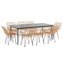 Juego de comedor de jardín 9 piezas ratán sintético de , Conjuntos de jardín - Ref: Foro24-3157851, Precio: 764,78 €, Descuen...