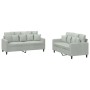 Juego de sofás con cojines 2 piezas terciopelo gris claro de , Sofás - Ref: Foro24-3201700, Precio: 425,54 €, Descuento: %