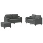 Juego de sofás con cojines 3 piezas tela gris oscuro de , Sofás - Ref: Foro24-3201827, Precio: 489,59 €, Descuento: %