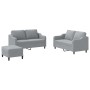 Juego de sofás con cojines 3 piezas tela gris claro de , Sofás - Ref: Foro24-3201810, Precio: 464,43 €, Descuento: %