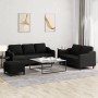 Juego de sofás con cojines 3 piezas tela negro de , Sofás - Ref: Foro24-3201846, Precio: 515,54 €, Descuento: %