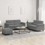 Juego de sofás con cojines 3 piezas tela microfibra gris oscuro de , Sofás - Ref: Foro24-3202322, Precio: 522,14 €, Descuento: %