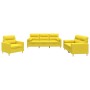 Juego de sofás con cojines 3 piezas tela amarillo claro de , Sofás - Ref: Foro24-3201557, Precio: 585,01 €, Descuento: %