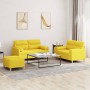 Juego de sofás con cojines 3 piezas tela amarillo claro de , Sofás - Ref: Foro24-3201597, Precio: 423,85 €, Descuento: %