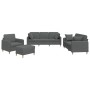 Juego de sofás con cojines 4 piezas tela gris oscuro de , Sofás - Ref: Foro24-3202079, Precio: 708,98 €, Descuento: %