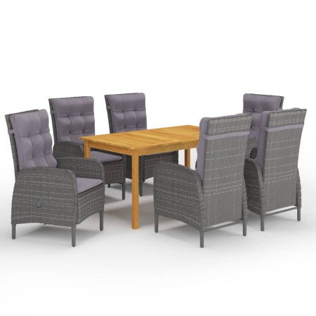 Juego de comedor de jardín de 7 piezas gris de vidaXL, Conjuntos de jardín - Ref: Foro24-3067775, Precio: 934,91 €, Descuento: %