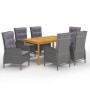 Juego de comedor de jardín de 7 piezas gris de vidaXL, Conjuntos de jardín - Ref: Foro24-3067775, Precio: 934,91 €, Descuento: %