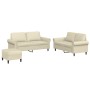 Juego de sofás con cojines 3 piezas cuero sintético crema de , Sofás - Ref: Foro24-3202156, Precio: 489,60 €, Descuento: %