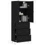 Aparador alto madera contrachapada negro 69,5x34x180 cm de , Aparadores - Ref: Foro24-3198082, Precio: 176,10 €, Descuento: %
