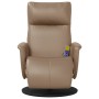 Sillón reclinable masaje reposapiés cuero sintético capuchino de , Sillones - Ref: Foro24-356556, Precio: 229,45 €, Descuento: %