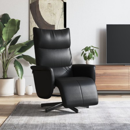 Sillón reclinable con reposapiés cuero sintético negro de , Sillones - Ref: Foro24-356589, Precio: 217,65 €, Descuento: %