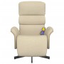 Sillón reclinable de masaje con reposapiés tela color crema de , Sillones - Ref: Foro24-356619, Precio: 255,29 €, Descuento: %
