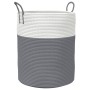 Cesta de almacenaje algodón gris y blanco Ø38x46 cm de , Cestas - Ref: Foro24-358482, Precio: 31,91 €, Descuento: %