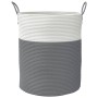 Cesta de almacenaje algodón gris y blanco Ø38x46 cm de , Cestas - Ref: Foro24-358482, Precio: 31,91 €, Descuento: %