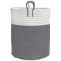 Cesta de almacenaje algodón gris y blanco Ø38x46 cm de , Cestas - Ref: Foro24-358482, Precio: 31,91 €, Descuento: %