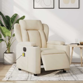 Sillón reclinable de masaje eléctrico tela color crema de , Sillones - Ref: Foro24-3204479, Precio: 306,35 €, Descuento: %