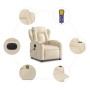 Sillón reclinable de masaje eléctrico tela color crema de , Sillones - Ref: Foro24-3204479, Precio: 306,35 €, Descuento: %