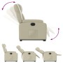 Sillón reclinable elevable eléctrico de cuero sintético crema de , Sillones - Ref: Foro24-3205165, Precio: 352,13 €, Descuent...