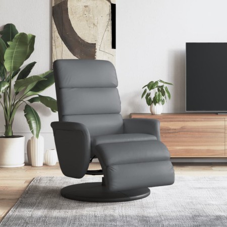 Sillón reclinable con reposapiés cuero sintético gris de , Sillones - Ref: Foro24-356720, Precio: 243,72 €, Descuento: %