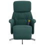 Sillón reclinable de masaje con reposapiés tela verde oscuro de , Sillones - Ref: Foro24-356673, Precio: 200,65 €, Descuento: %