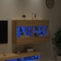 Mueble TV de pared con luces LED roble Sonoma 98,5x30x60,5 cm de , Muebles TV - Ref: Foro24-837108, Precio: 107,11 €, Descuen...