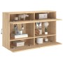 Mueble TV de pared con luces LED roble Sonoma 98,5x30x60,5 cm de , Muebles TV - Ref: Foro24-837108, Precio: 107,11 €, Descuen...