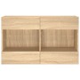 Mueble TV de pared con luces LED roble Sonoma 98,5x30x60,5 cm de , Muebles TV - Ref: Foro24-837108, Precio: 107,11 €, Descuen...