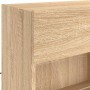 Mueble TV de pared con luces LED roble Sonoma 98,5x30x60,5 cm de , Muebles TV - Ref: Foro24-837108, Precio: 107,11 €, Descuen...
