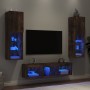 Muebles TV pared con LED 5 pzas madera ingeniería roble ahumado de , Muebles TV - Ref: Foro24-3216608, Precio: 161,97 €, Desc...