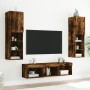 Muebles TV pared con LED 5 pzas madera ingeniería roble ahumado de , Muebles TV - Ref: Foro24-3216608, Precio: 161,97 €, Desc...