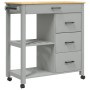 Carrito de cocina MONZA madera maciza de pino 84x40x90 cm de , Carros de cocina y comedor - Ref: Foro24-376116, Precio: 208,9...